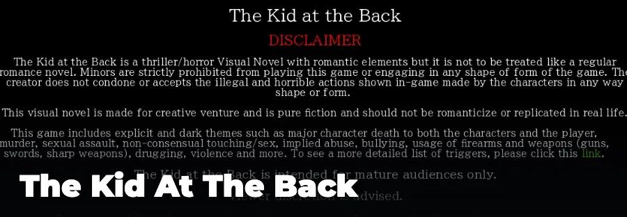 The Kid At The Back — play the free online horror game on FunClicker